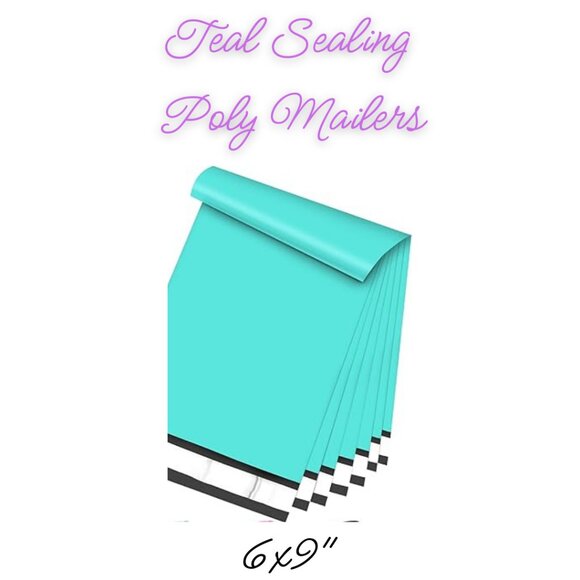 Teal Poly Mailers Qty 20 Size 6x9 - Picture 1 of 2